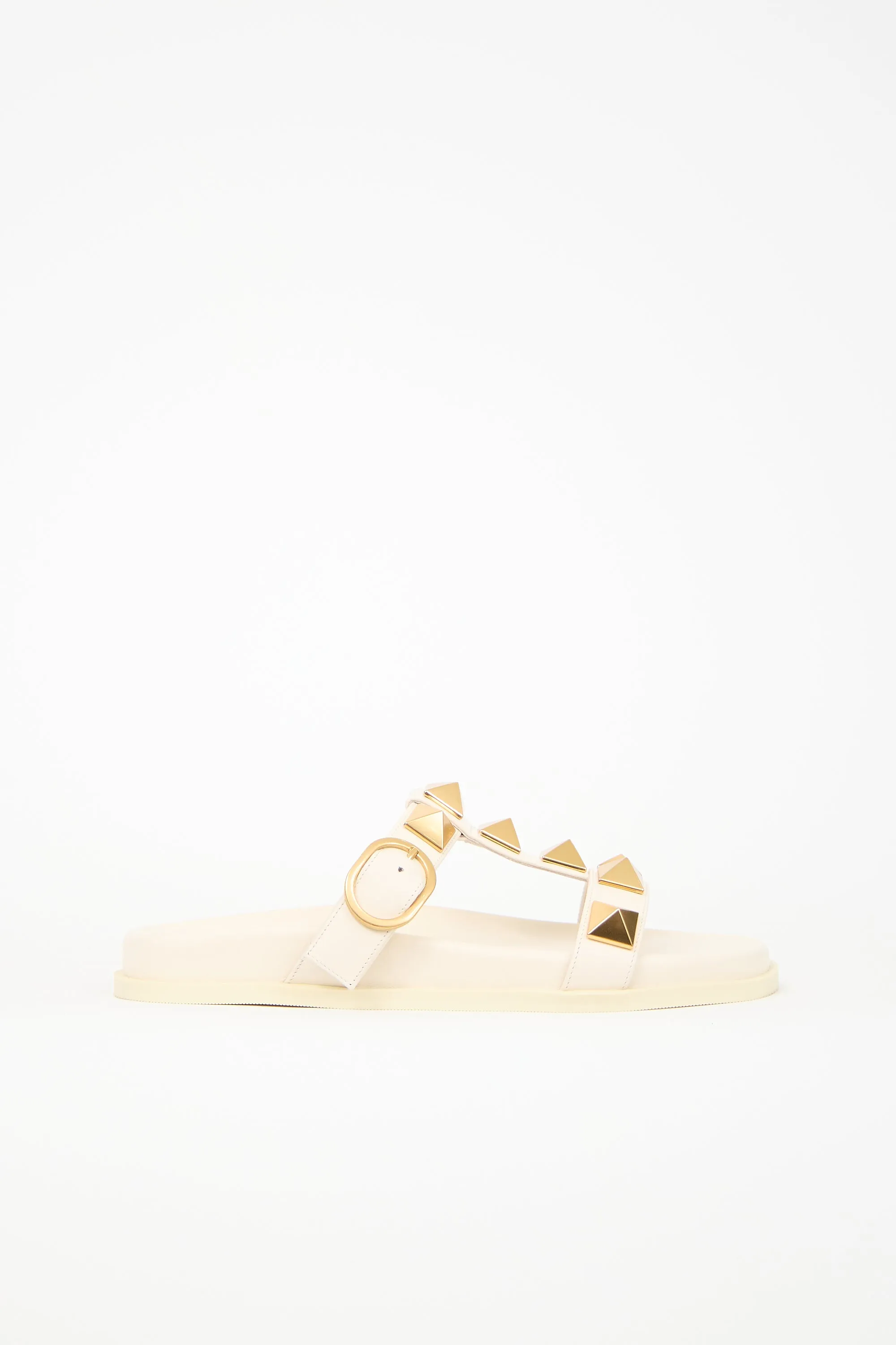 Leather Roman Stud Slide sold by VSP Consignment