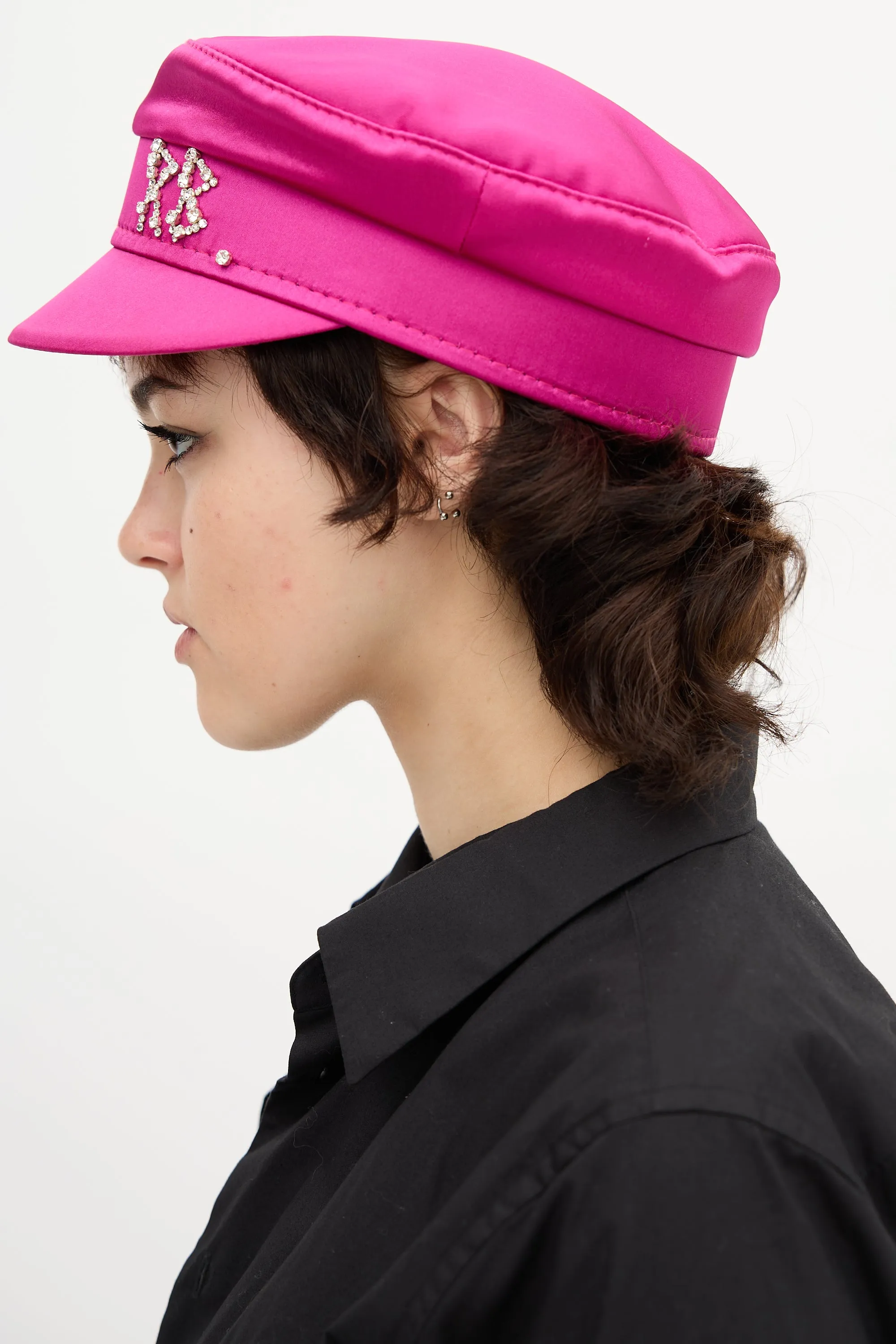 Satin Rhinestone Baker Boy Hat sold by VSP Consignment product image thumbnail 4