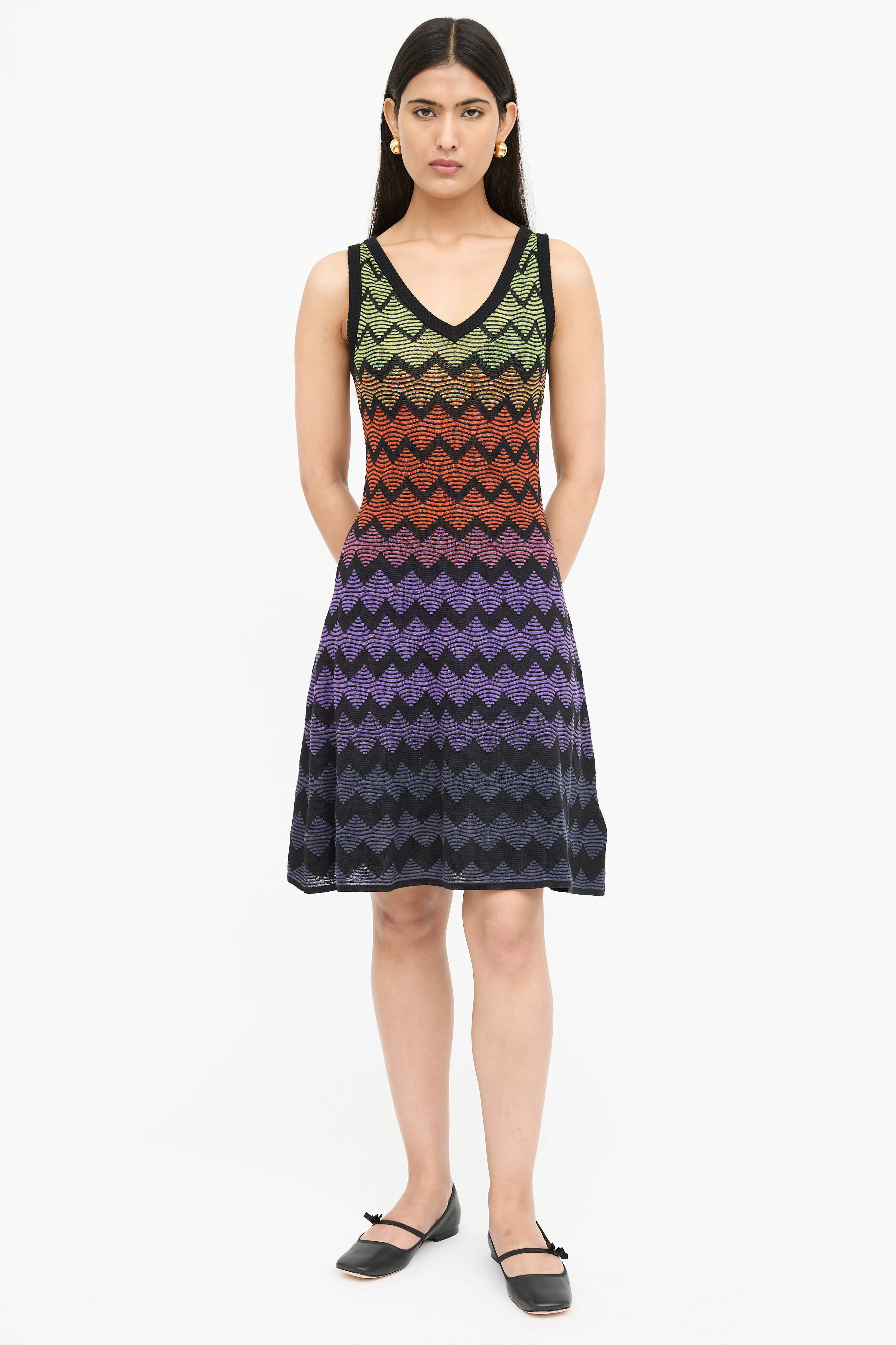 Knit Geometric Striped Dress sold by VSP Consignment