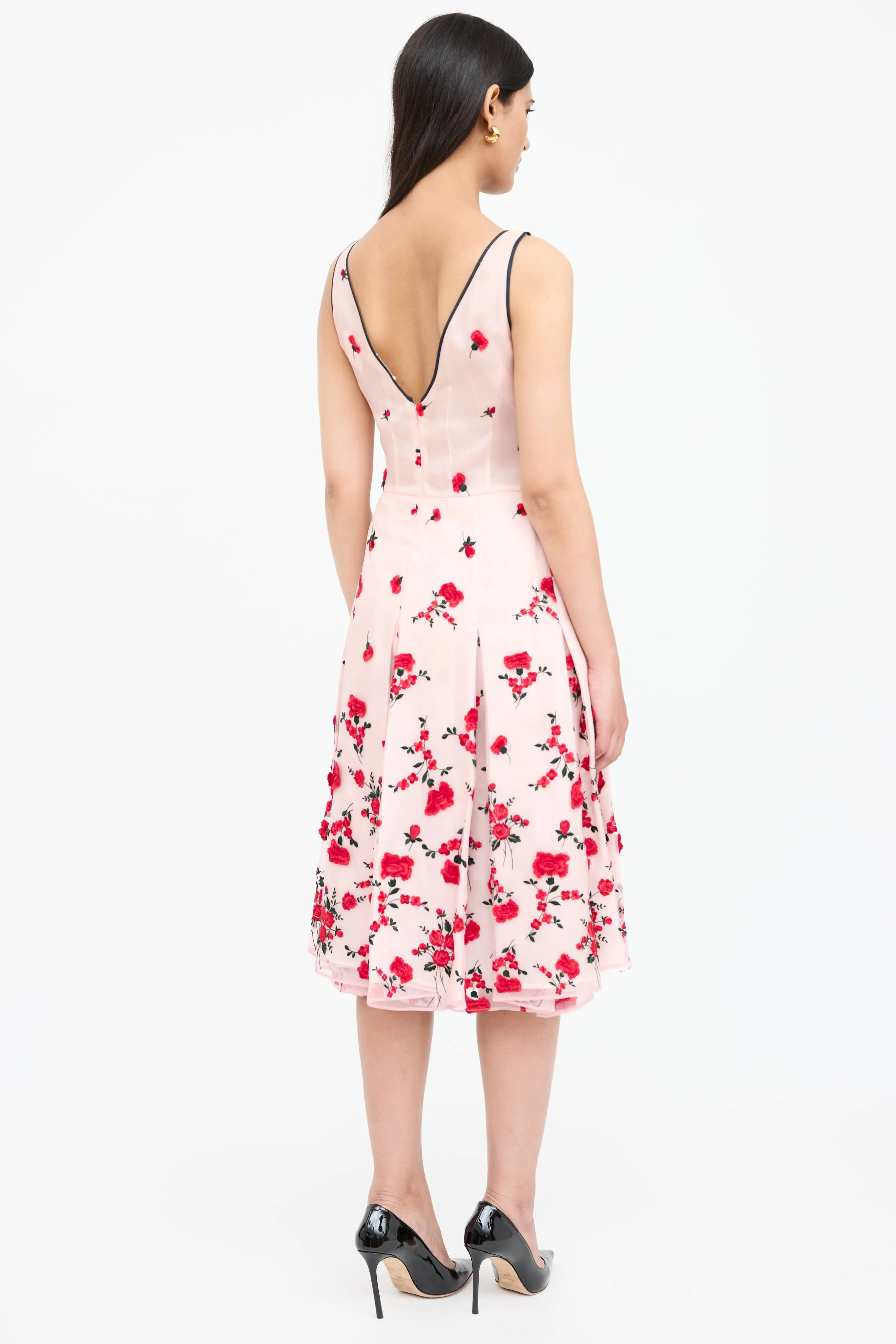 Floral Embroidered Pleated Dress sold by VSP Consignment product image thumbnail 5