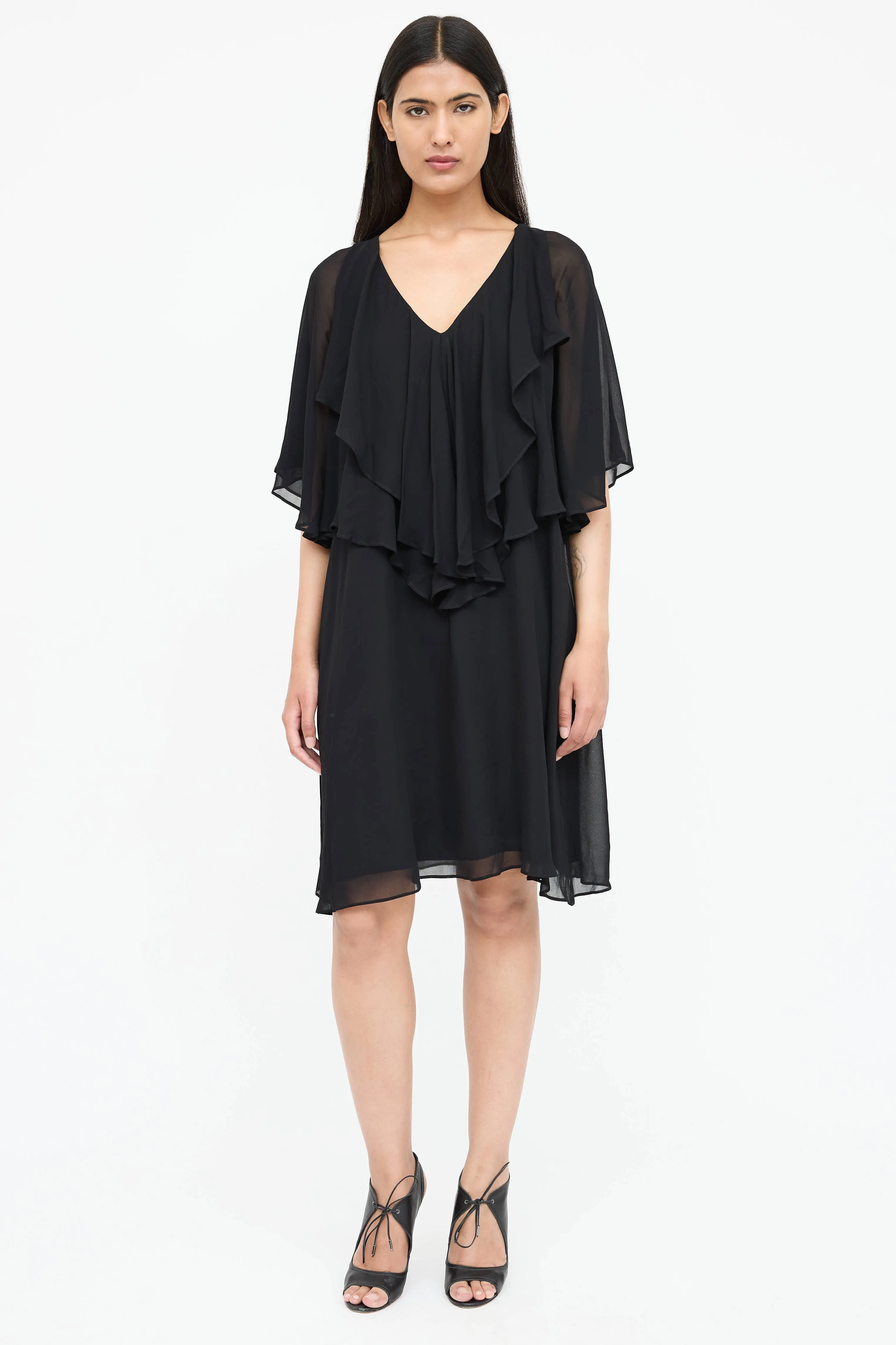 Sheer Ruffled Dress sold by VSP Consignment