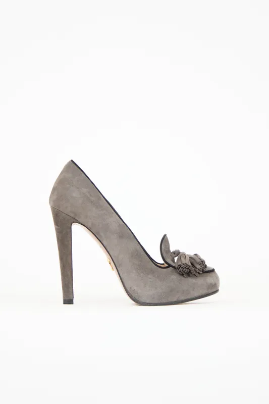 Suede Tassel Pump sold by VSP Consignment