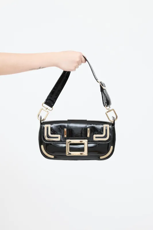 Patent Leather Buckle Pochette made by Roger Vivier