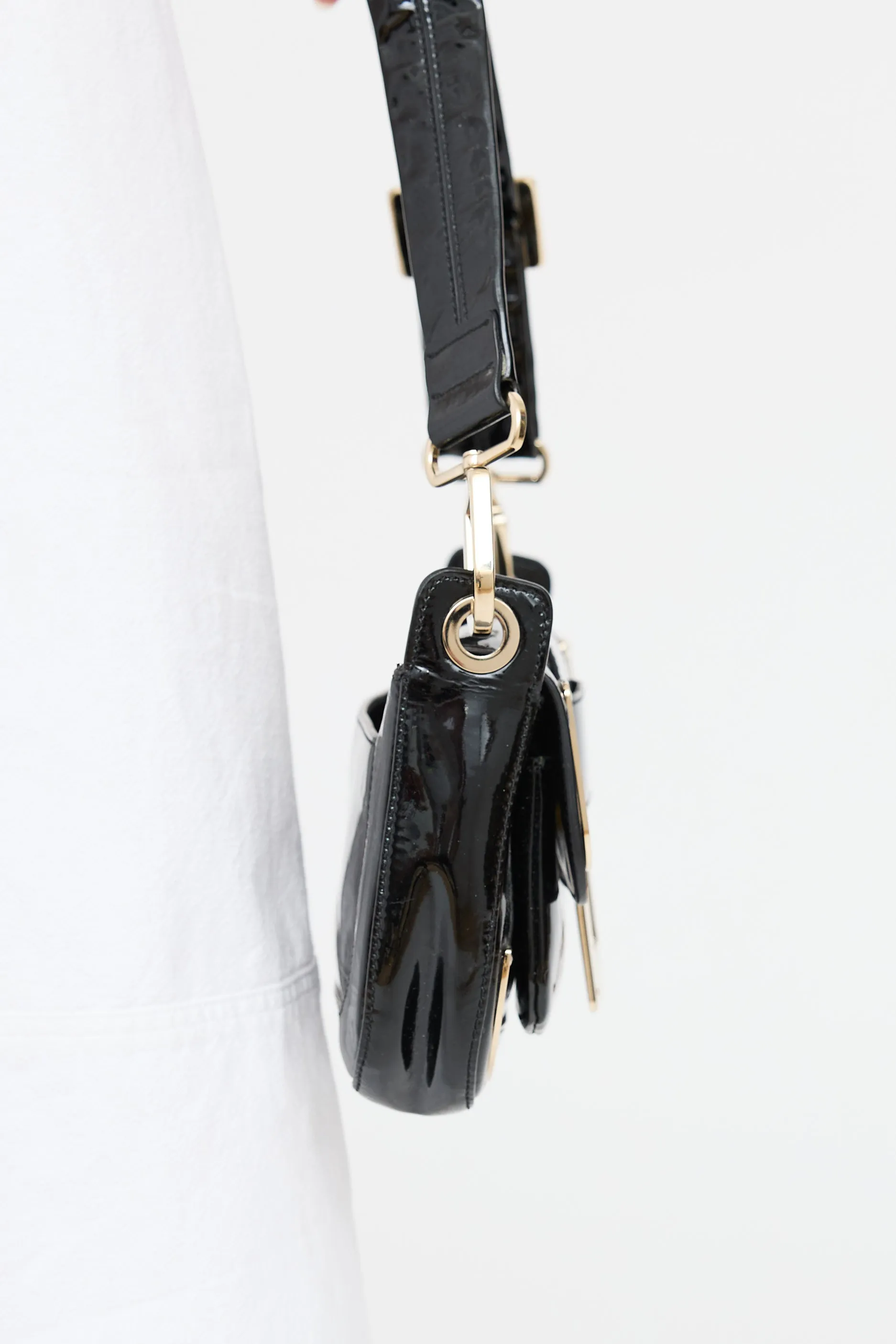 Patent Leather Buckle Pochette sold by VSP Consignment product image thumbnail 5