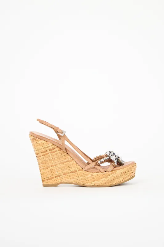 Wicker Embellished Wedge Sandal sold by VSP Consignment
