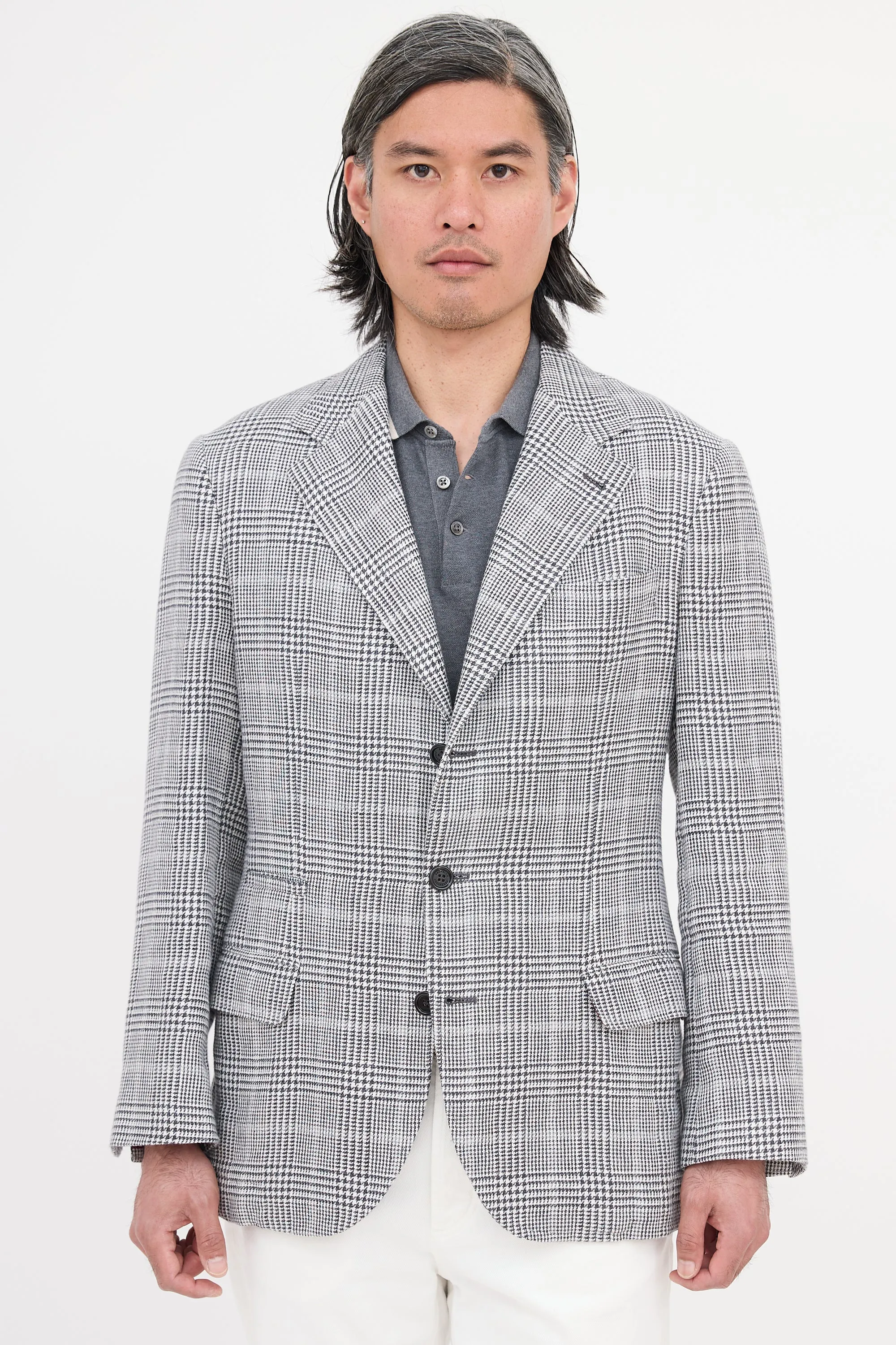 Linen Check Blazer sold by VSP Consignment product image thumbnail 2