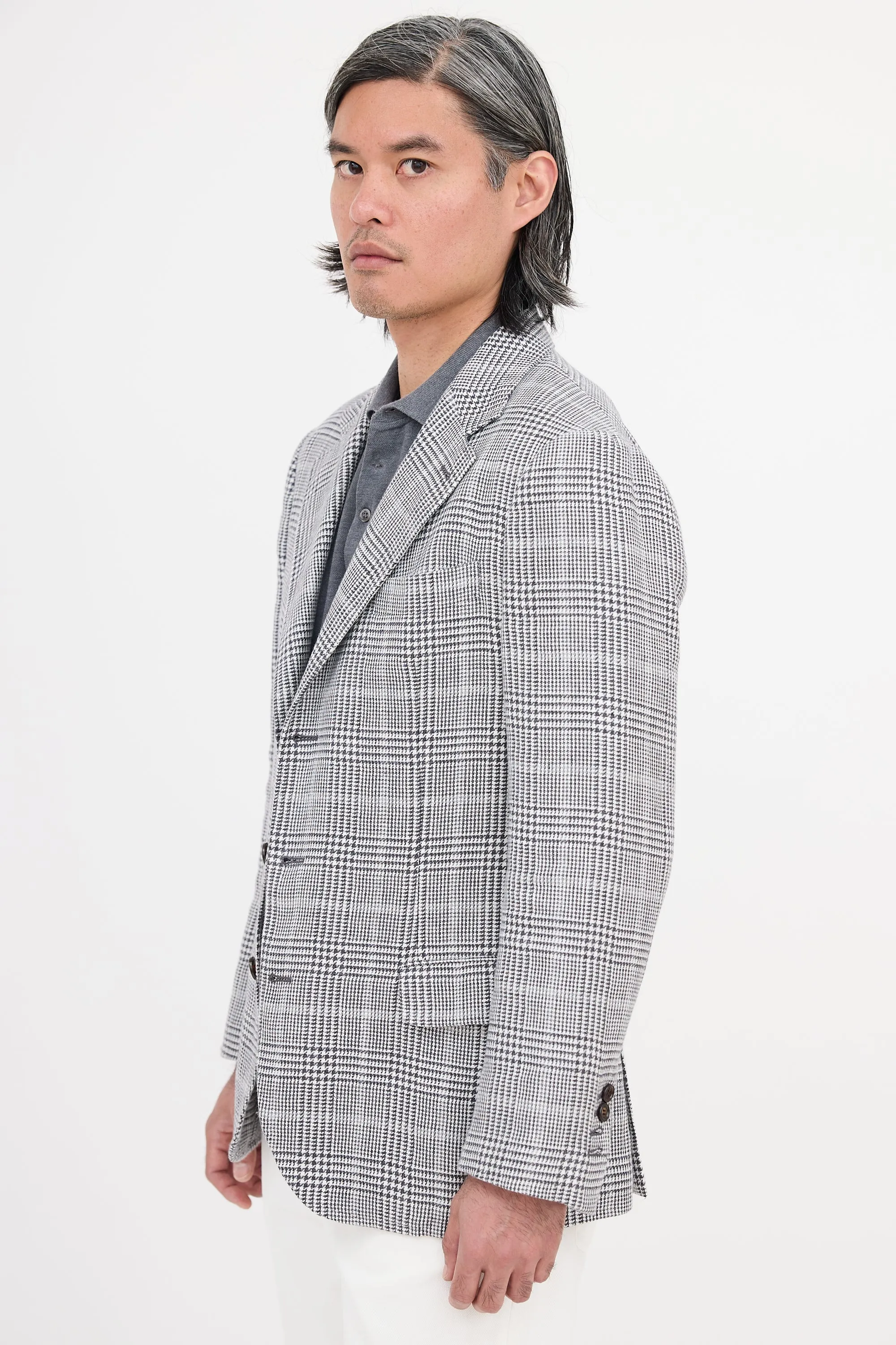Linen Check Blazer sold by VSP Consignment product image thumbnail 4