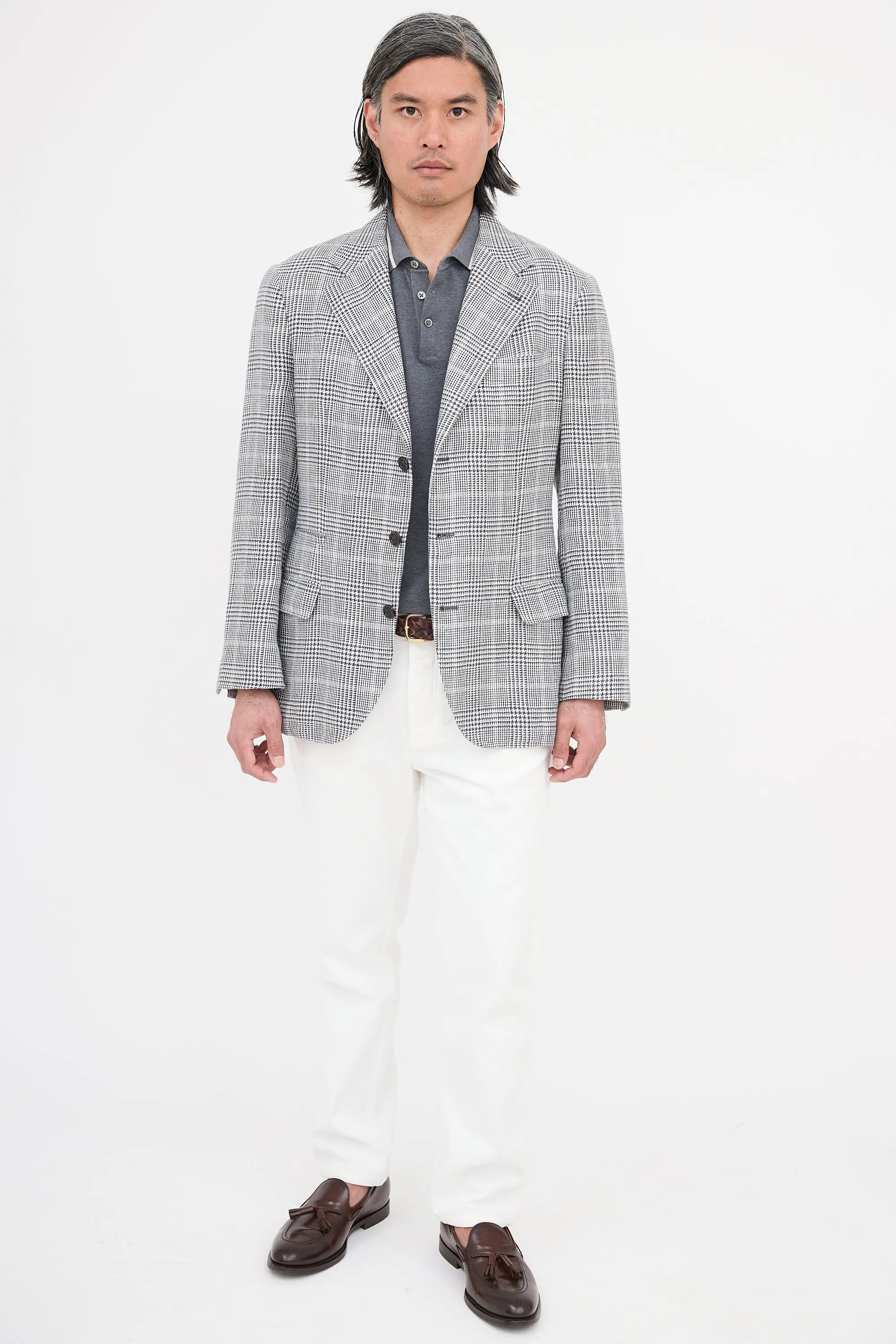 Linen Check Blazer sold by VSP Consignment