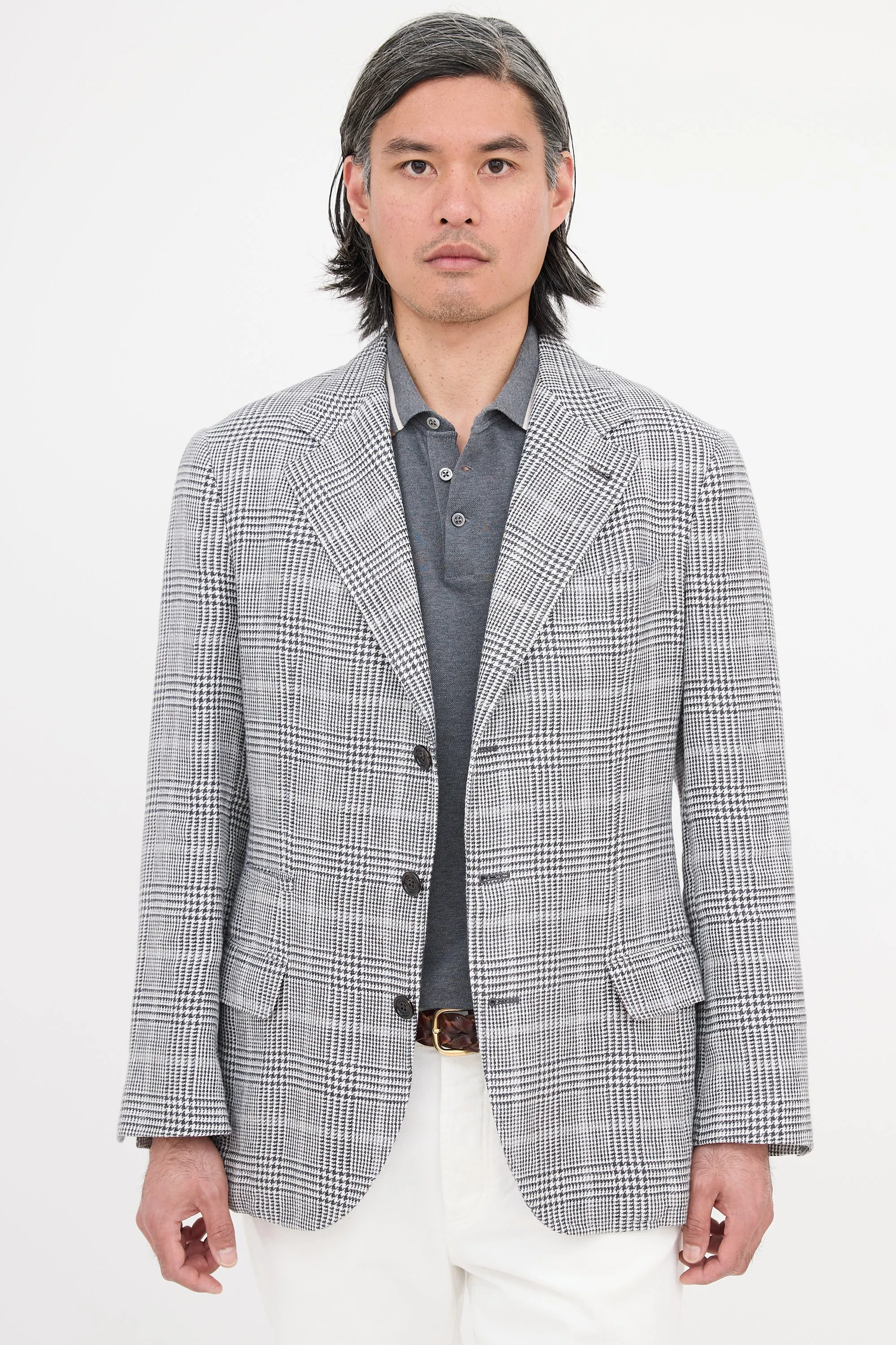 Linen Check Blazer sold by VSP Consignment product image thumbnail 3