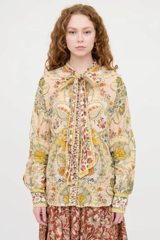 Paisley Bow Button Up Top sold by VSP Consignment