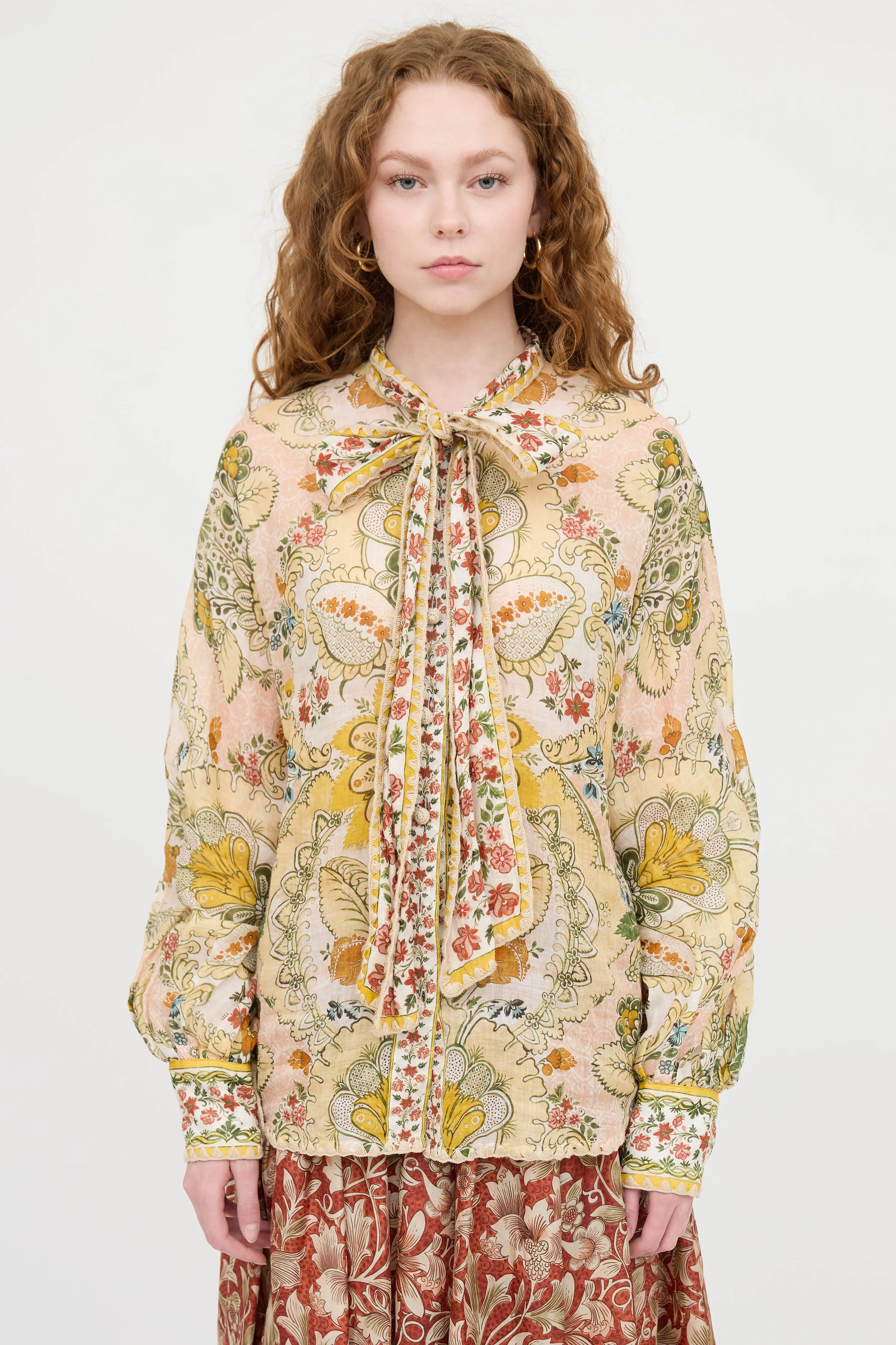 Paisley Bow Button Up Top sold by VSP Consignment