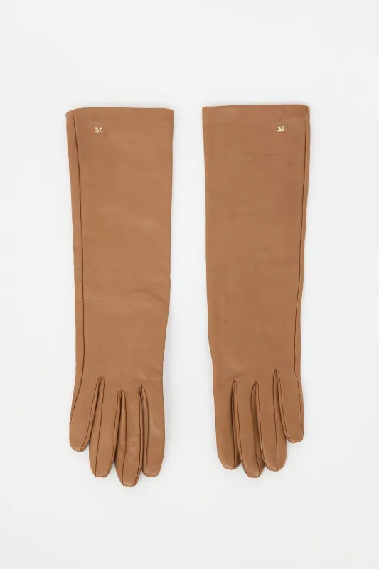 Leather M Logo Gloves made by MaxMara