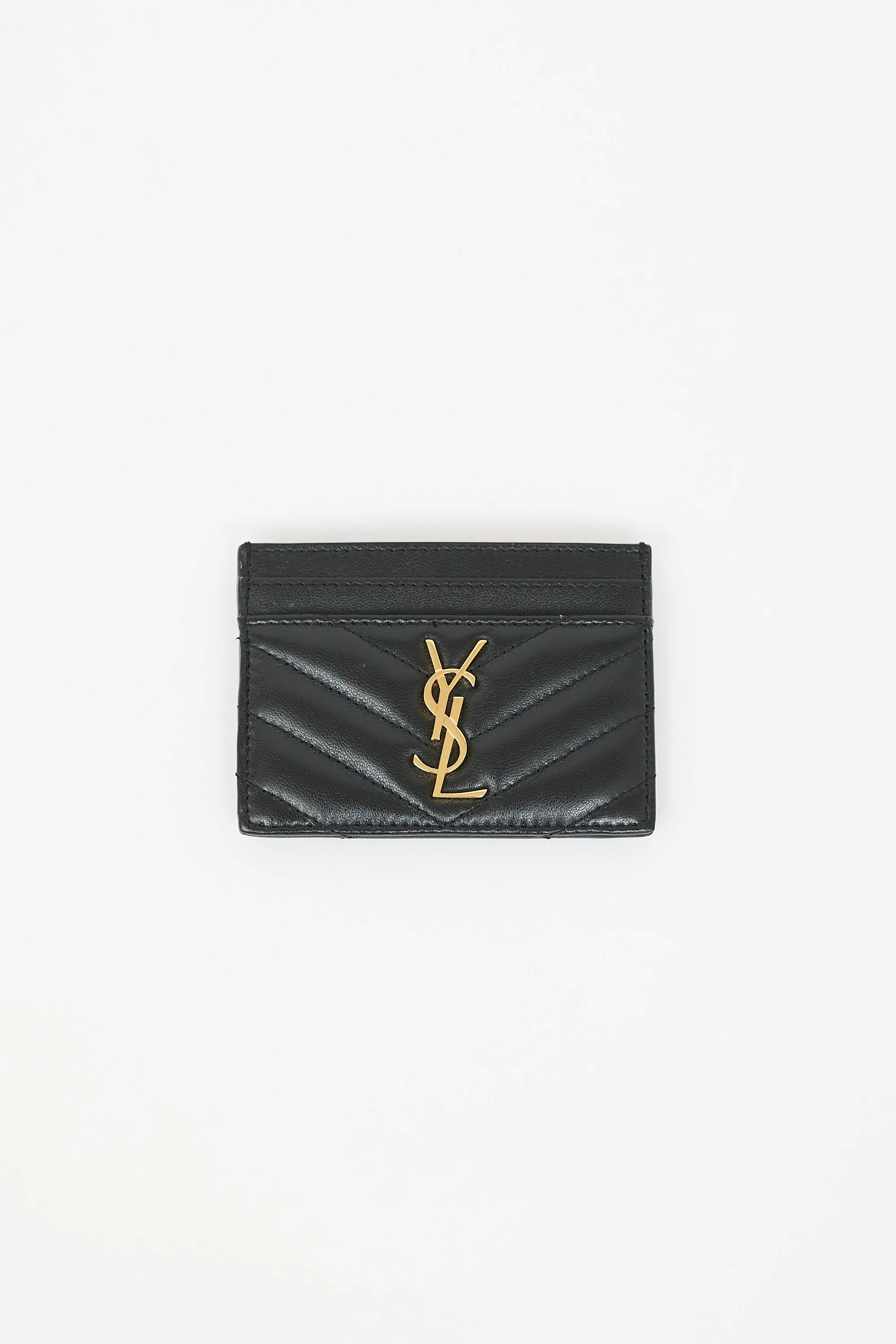 Leather Cassandre Card Holder sold by VSP Consignment