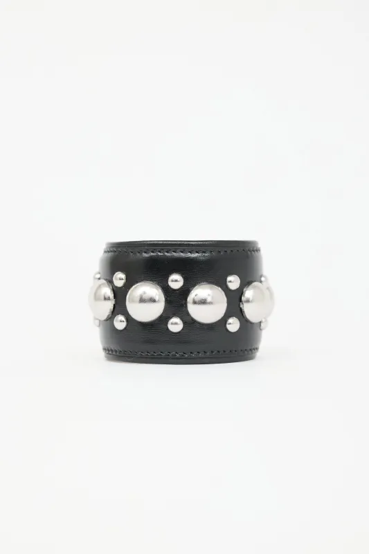 Leather Studded Cuff made by Alaia