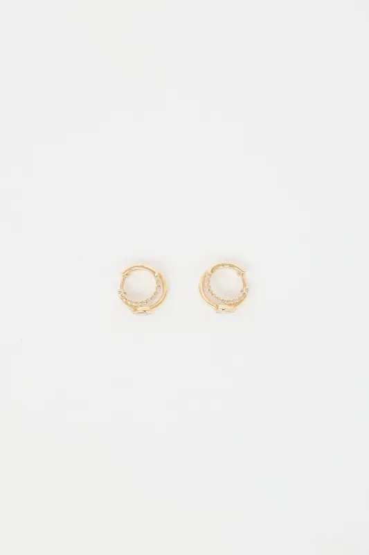 14K Yellow Gold Pear Double Huggies Earrings made by VSP Consignment