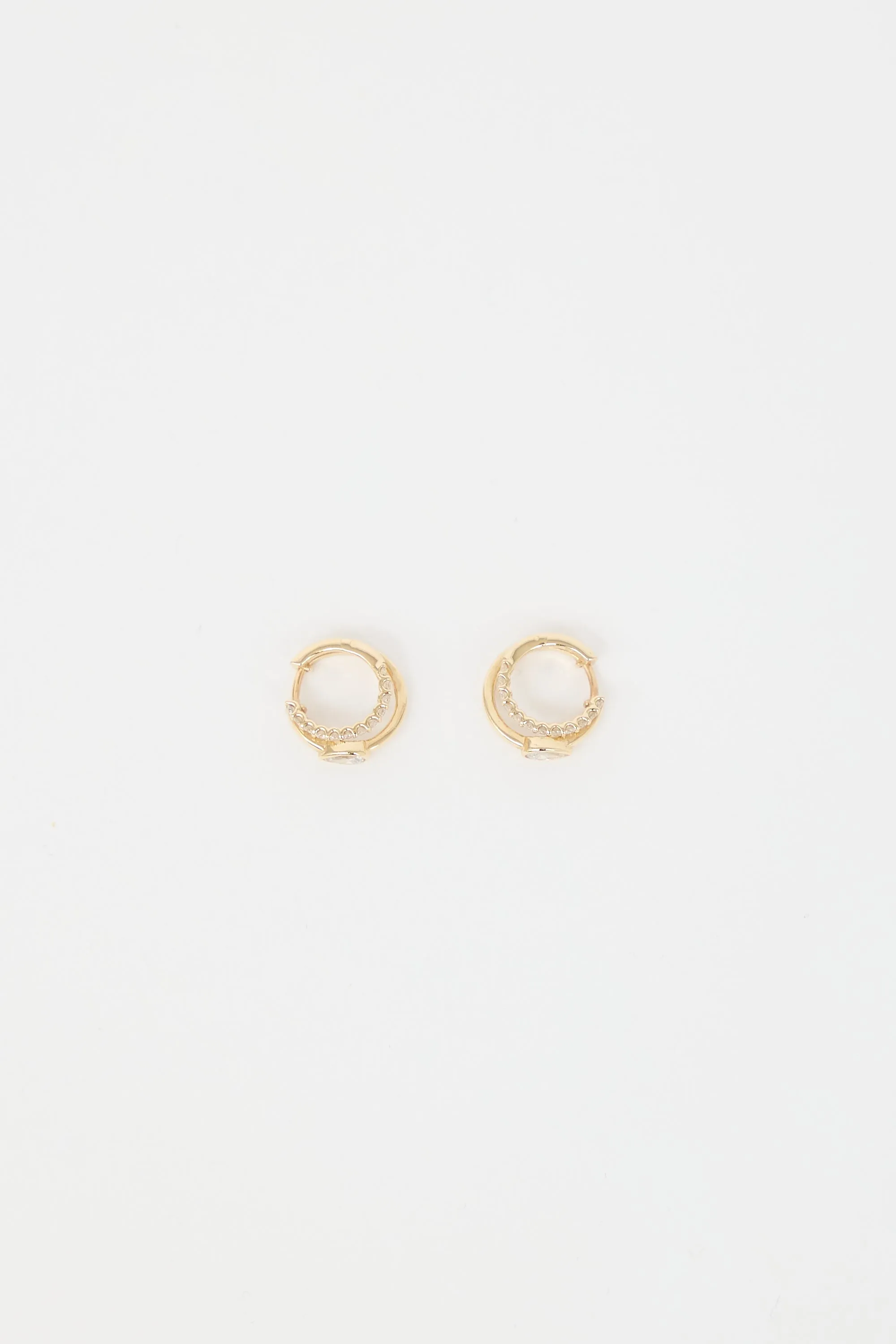 14K Yellow Gold Pear Double Huggies Earrings sold by VSP Consignment