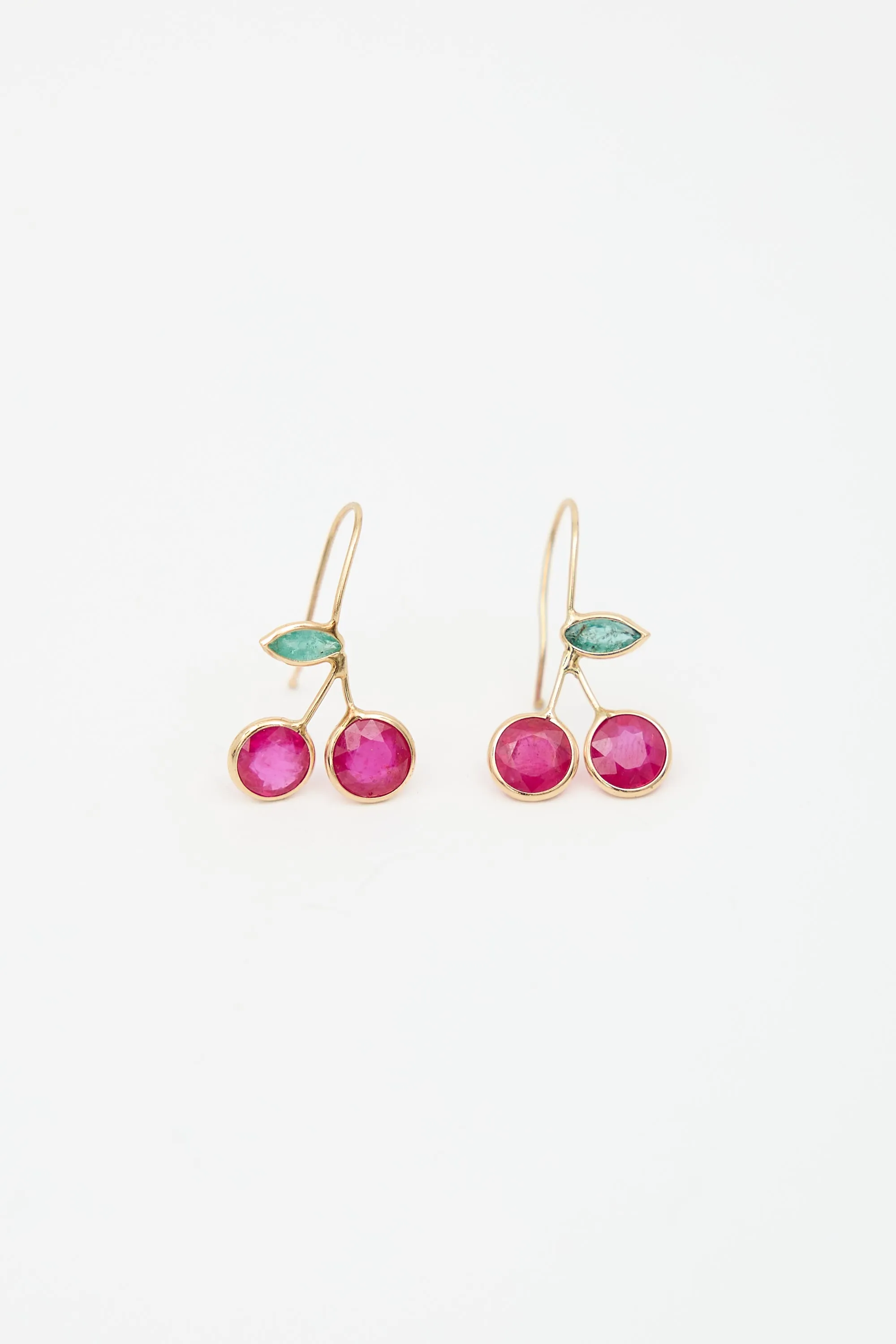 14K Yellow Gold & Ruby Cherry Earrings sold by VSP Consignment product image thumbnail 2