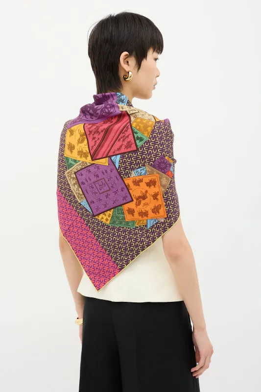 Silk À Cheval Sur Mon Carré 90 Scarf made by Hermes