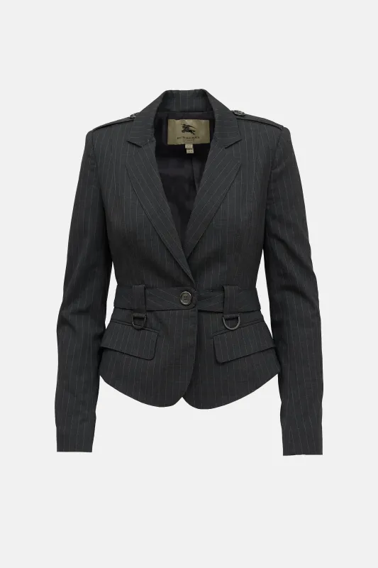 Pinstripe Belted Blazer sold by VSP Consignment