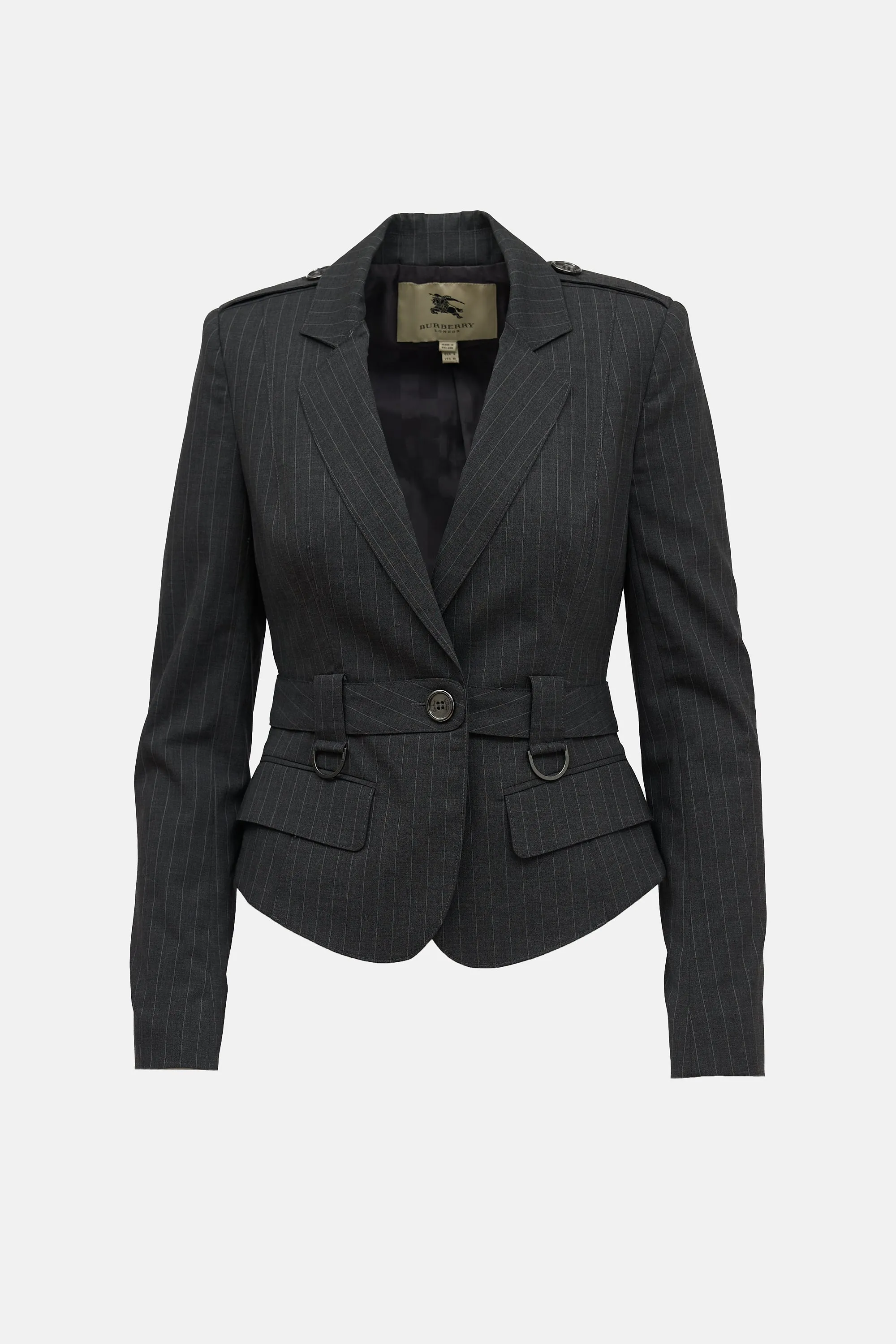 Pinstripe Belted Blazer sold by VSP Consignment