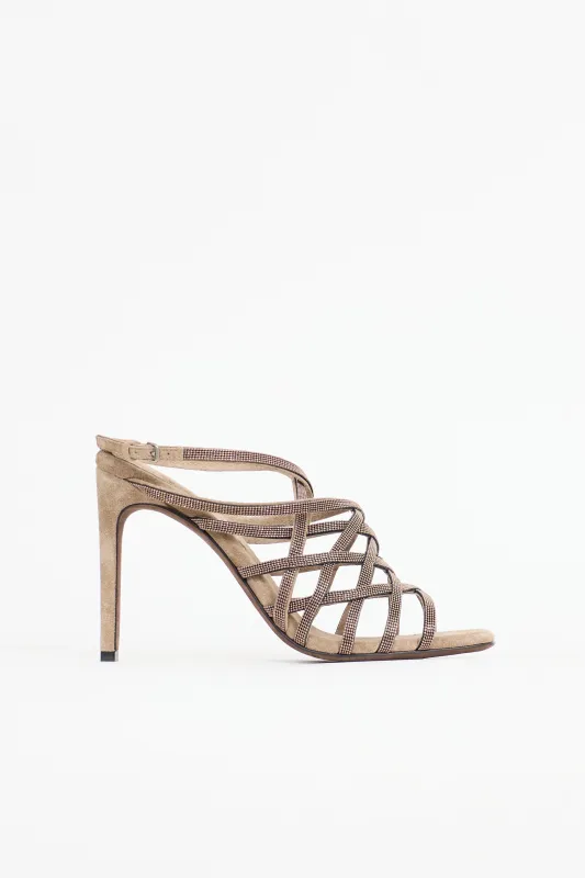 Suede Woven Monili Sandal sold by VSP Consignment