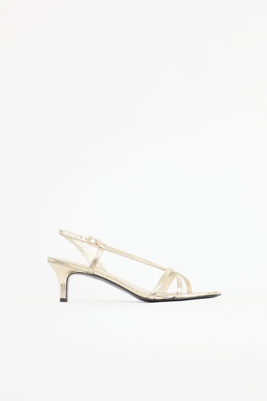 Metallic Leather Sandal sold by VSP Consignment