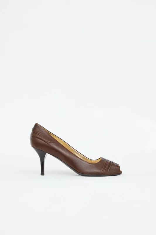 Ruched Peep Toe Pump sold by VSP Consignment