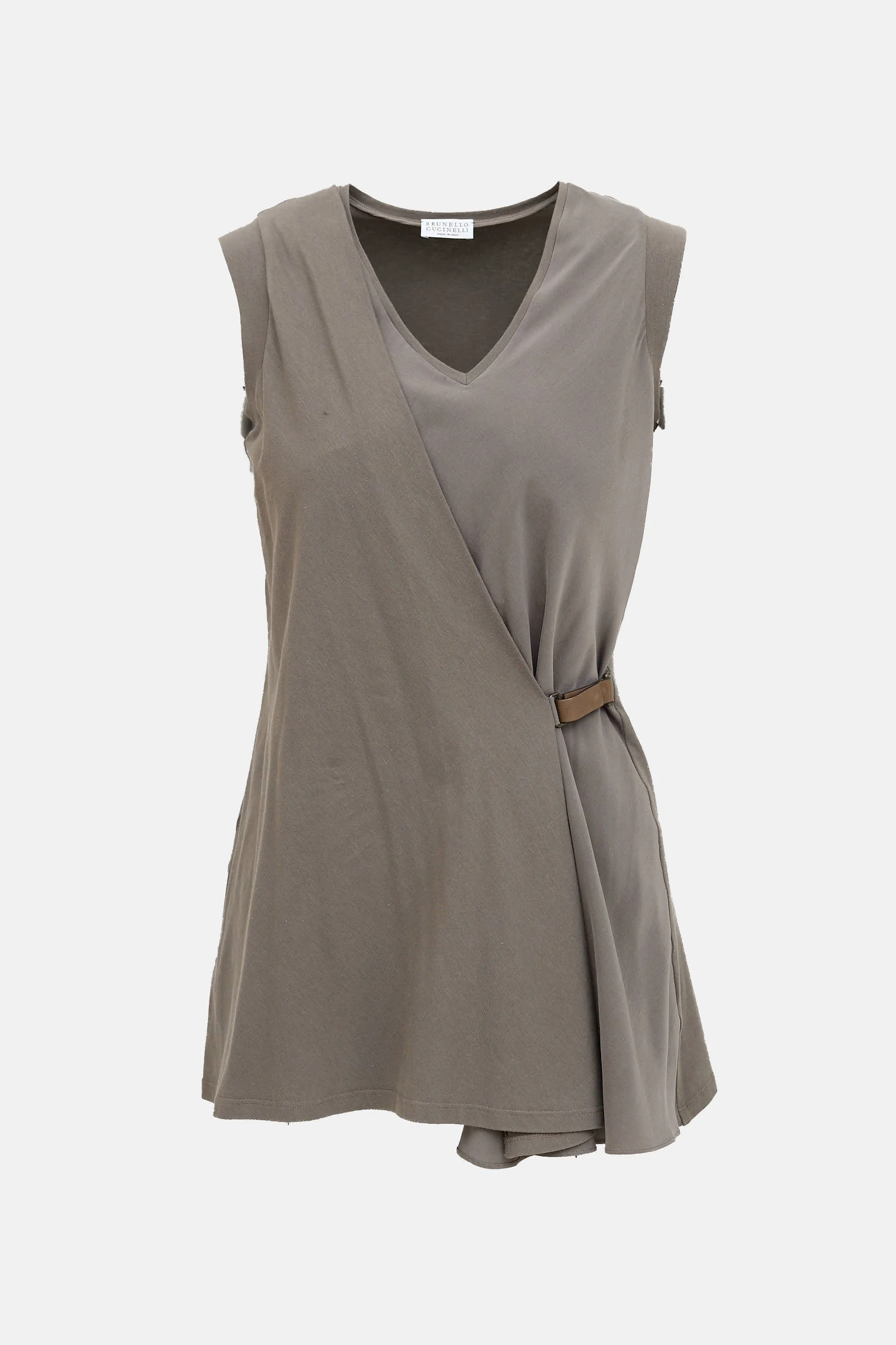 Draped Buckled V-Neck Top sold by VSP Consignment