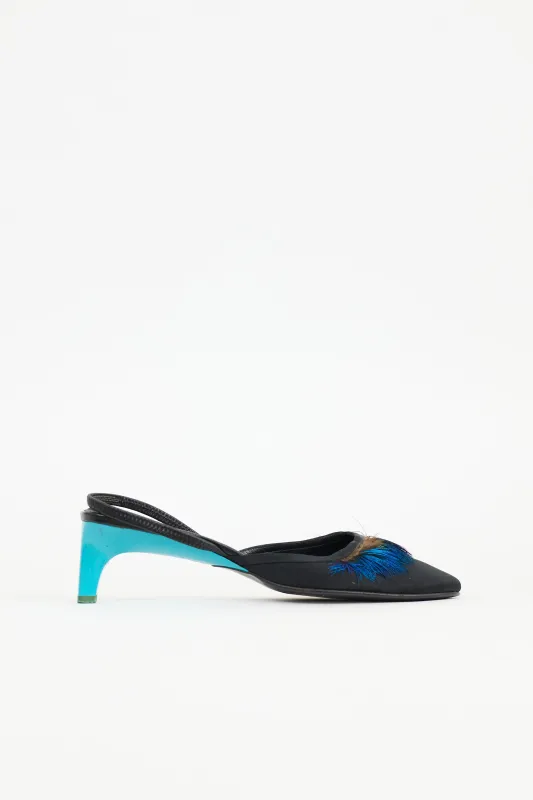 Spring 1999 Feather Slingback Heel made by Gucci