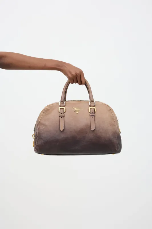 Ombre Leather Bowling Bag sold by VSP Consignment