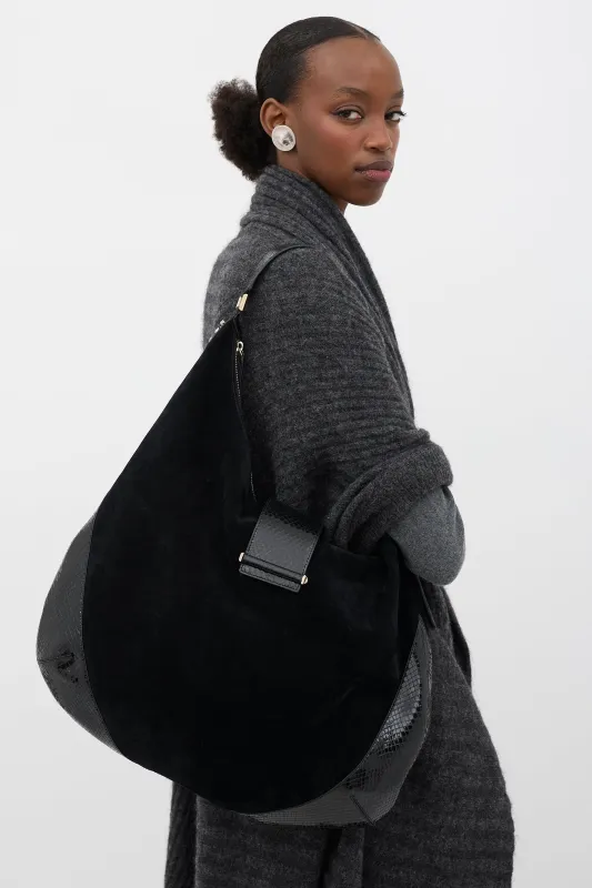 Suede & Leather Bar Shoulder Bag sold by VSP Consignment