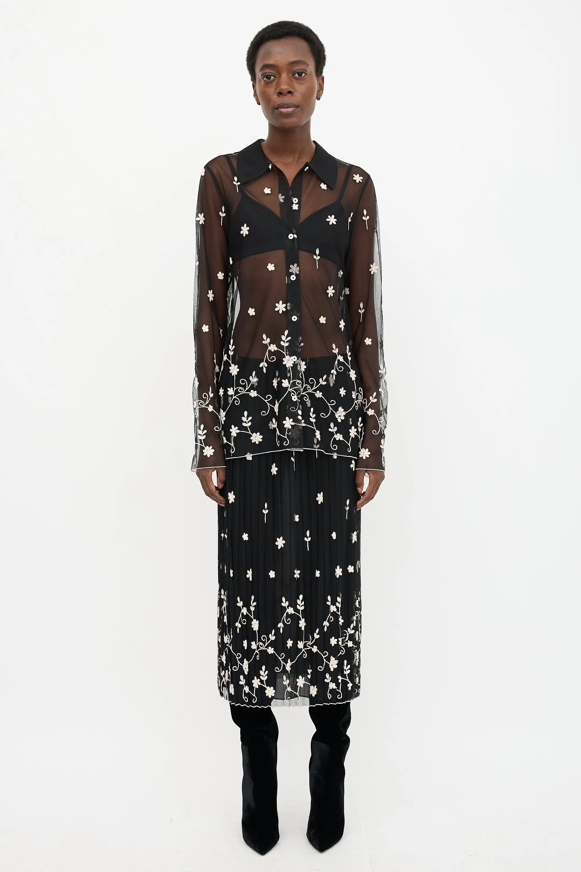 Floral Tulle Shirt sold by VSP Consignment product image thumbnail 2