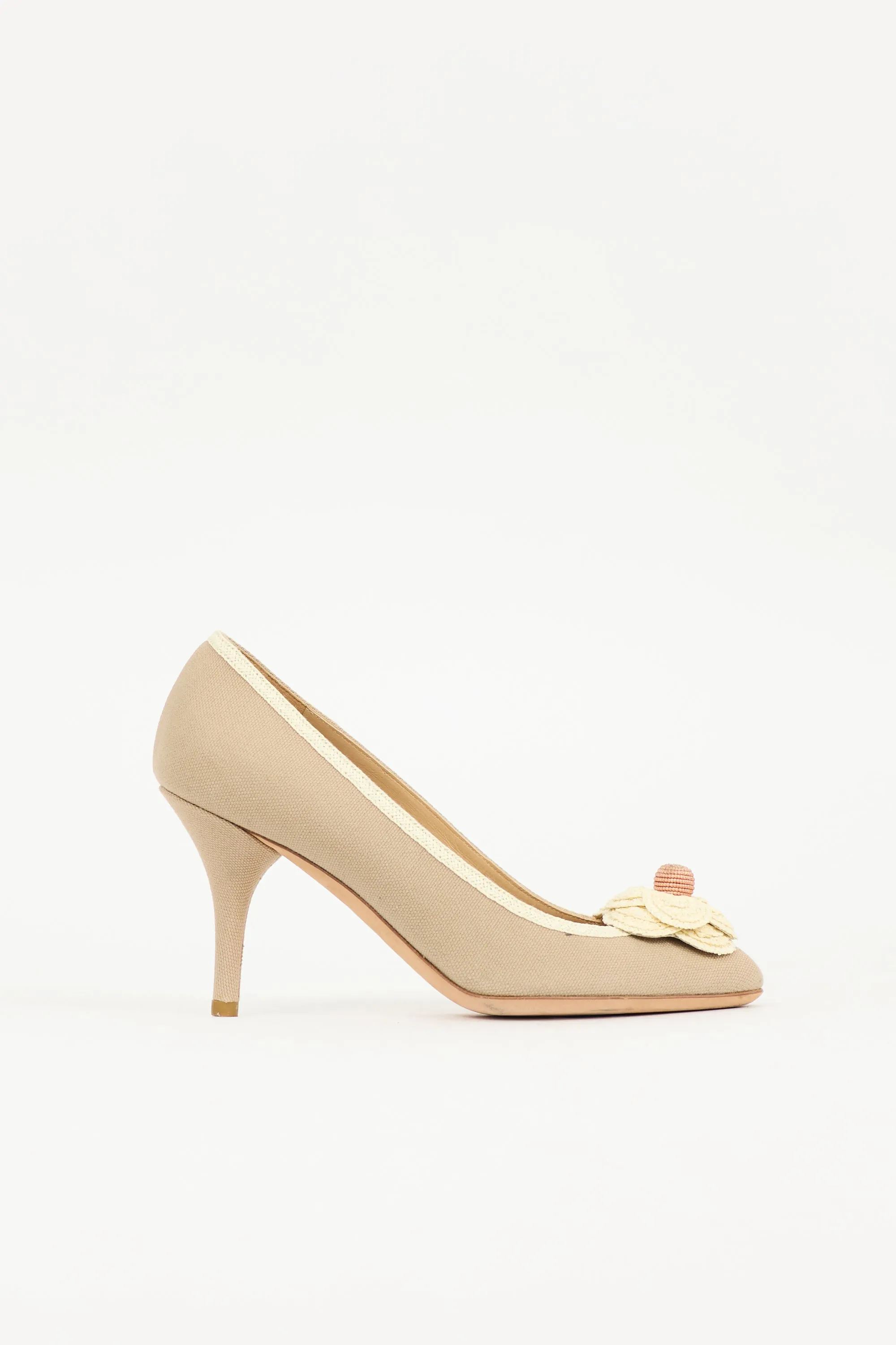 Vintage Camellia CC Pump sold by VSP Consignment
