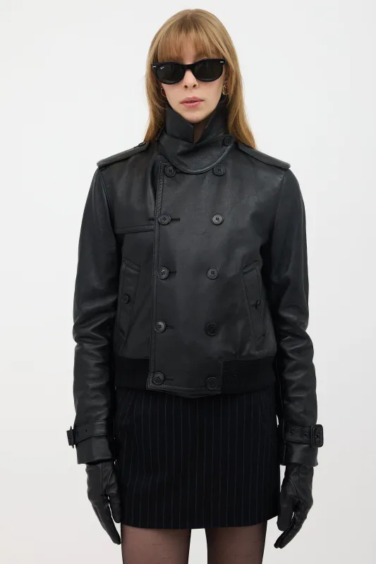 Leather Cropped Jacket sold by VSP Consignment