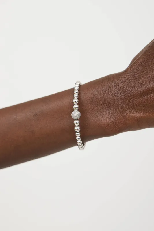Sterling Silver Diamond Ball Bead Cuff sold by VSP Consignment