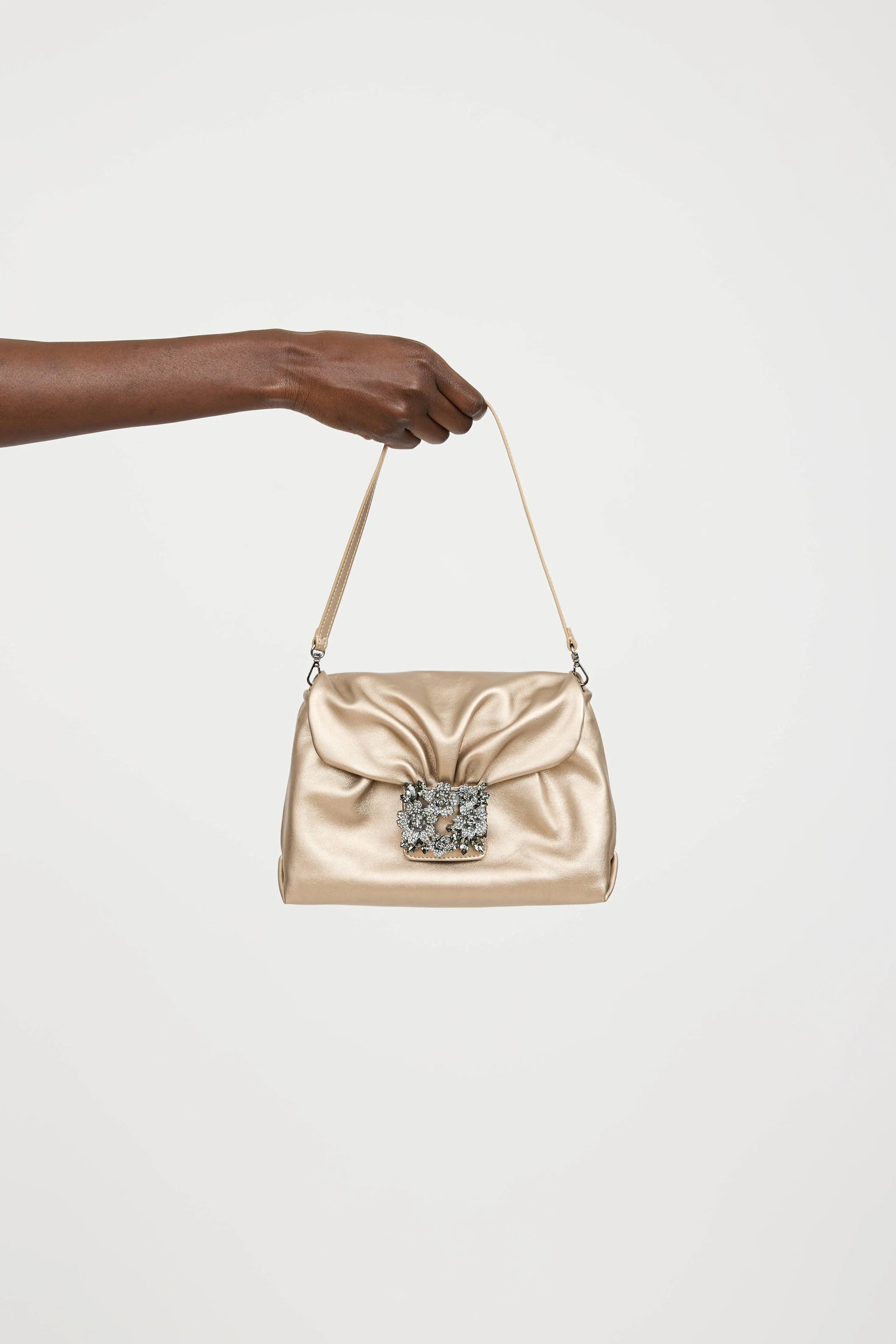 Leather Met Efflorescence Crystal Bag sold by VSP Consignment