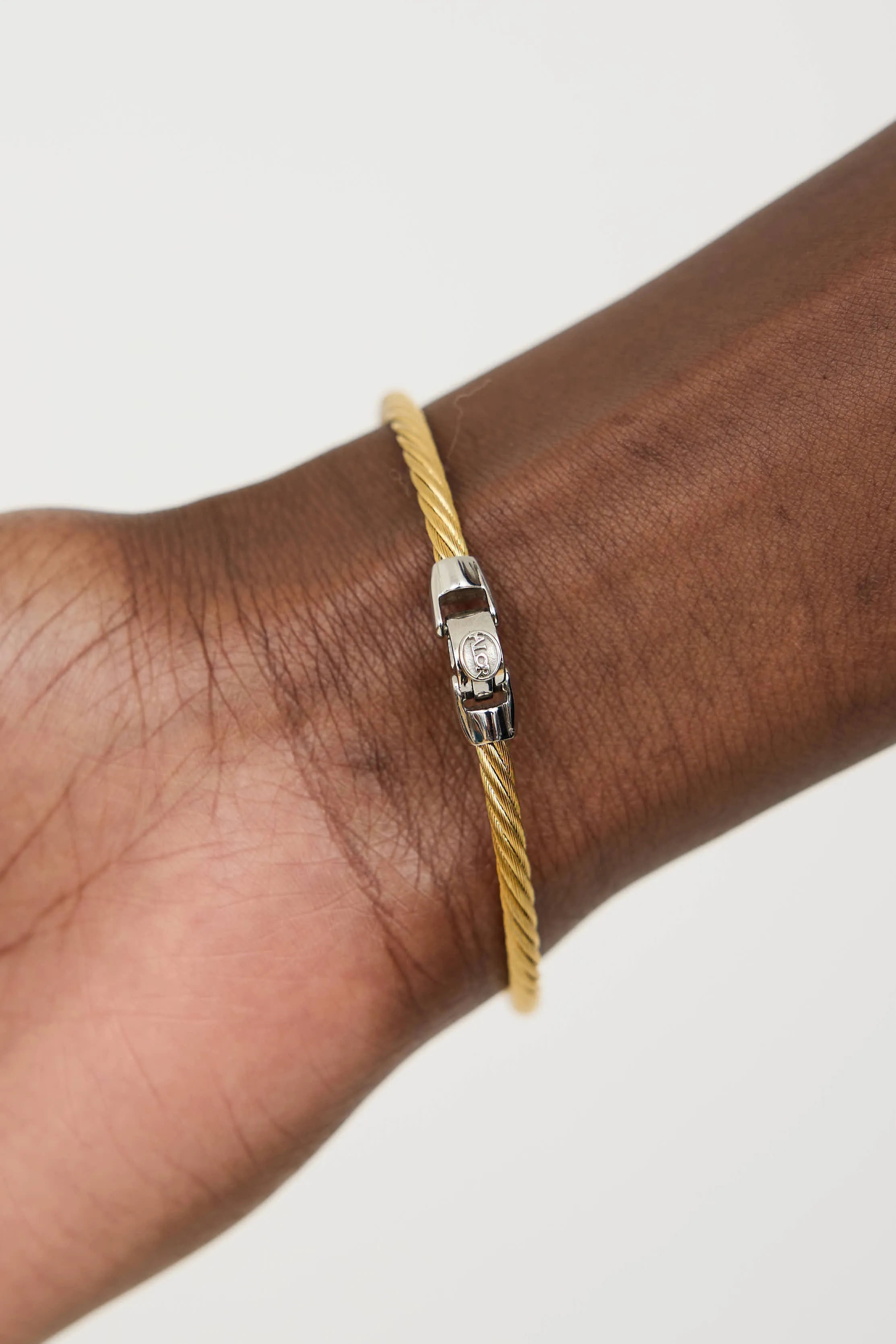 14K White Gold & Stainless Steel Crystal Cable Bracelet sold by VSP Consignment product image thumbnail 5