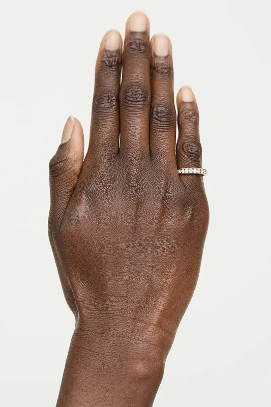 14K Yellow Gold Diamond Slim Ring made by VSP Consignment