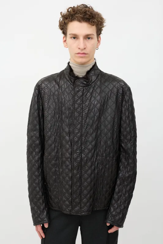 Quilted Leather & Fur Jacket sold by VSP Consignment