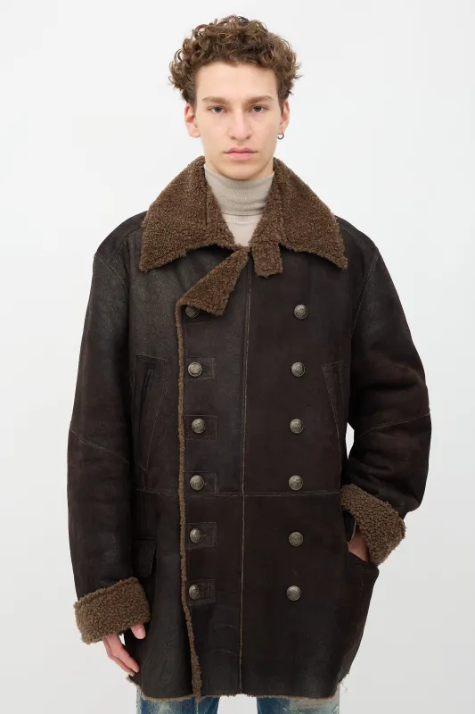 Shearling Double Breasted Coat sold by VSP Consignment