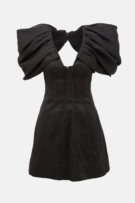 Linen Admiral Butterfly Mini Dress made by Aje