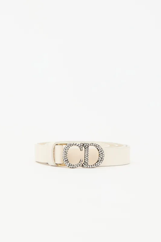 Leather Crystal CD Belt made by Dior