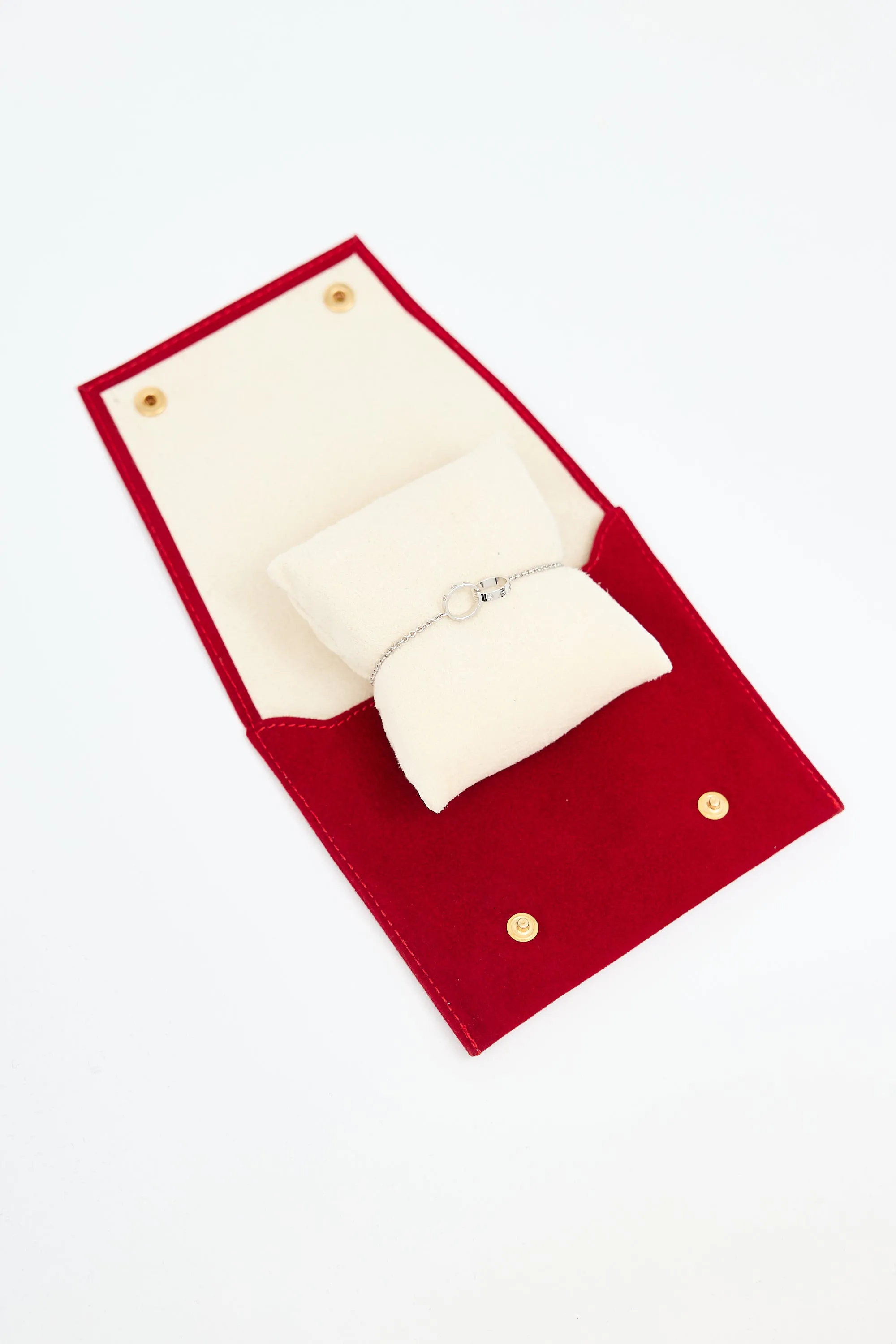 18K White Gold Love Chain Bracelet sold by VSP Consignment