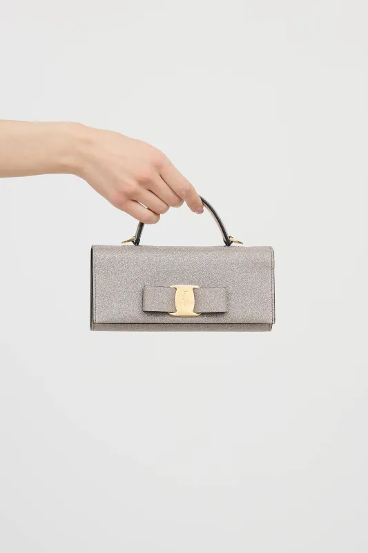 Glitter Vara Bow Trifold Wallet On Strap sold by VSP Consignment