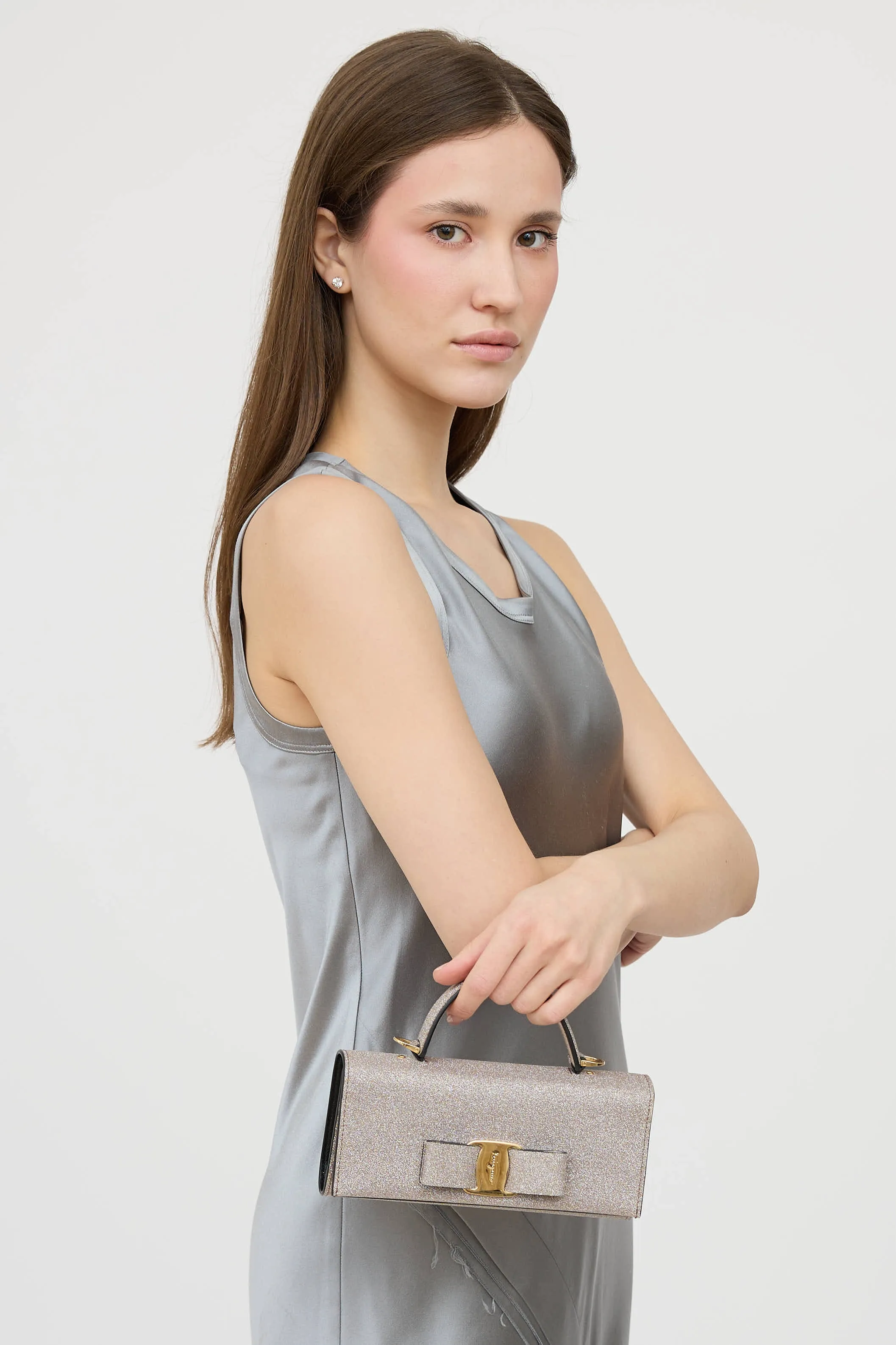 Glitter Vara Bow Trifold Wallet On Strap sold by VSP Consignment product image thumbnail 4