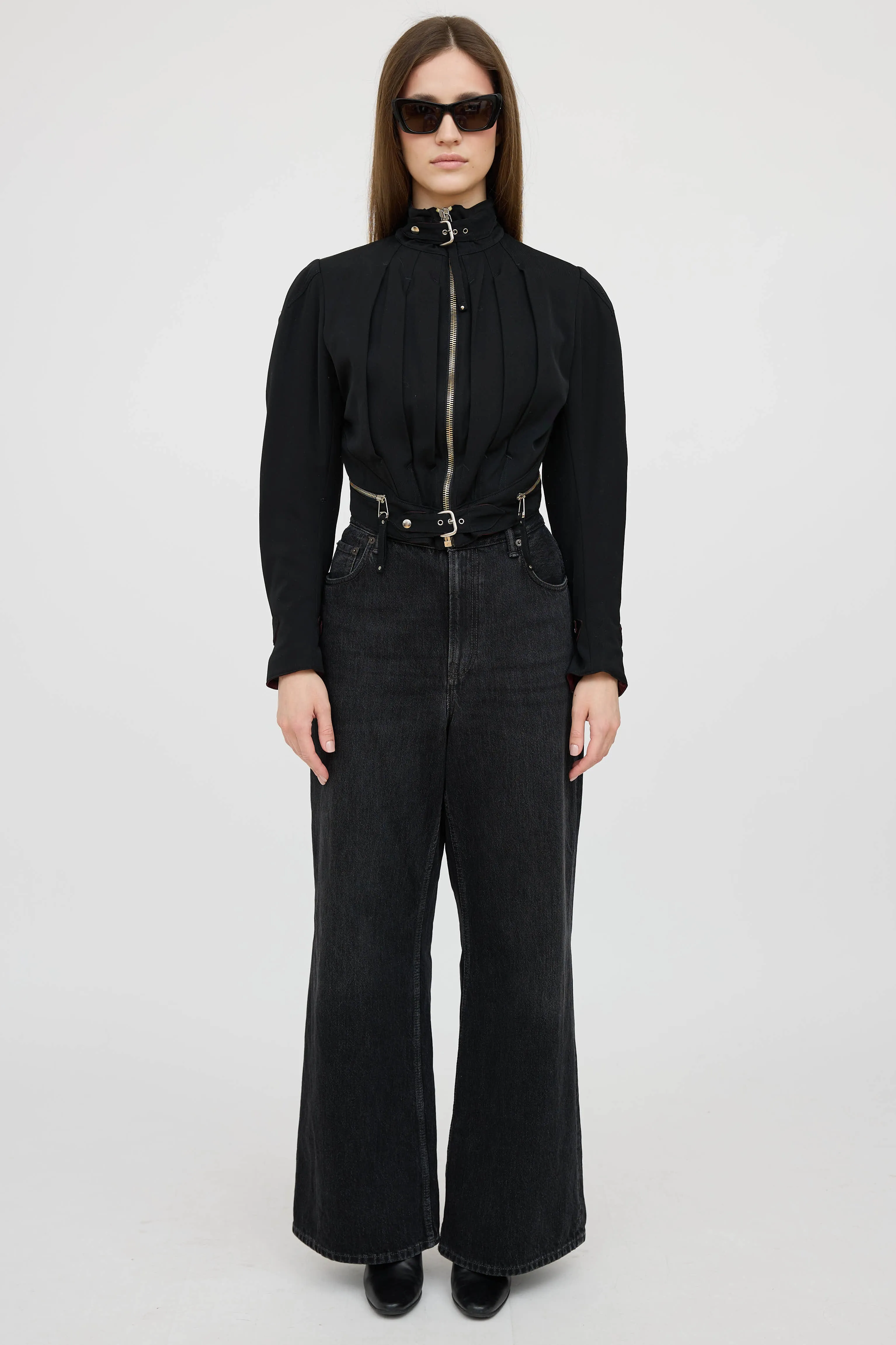 Buckle Pleated Crop Jacket sold by VSP Consignment product image thumbnail 2
