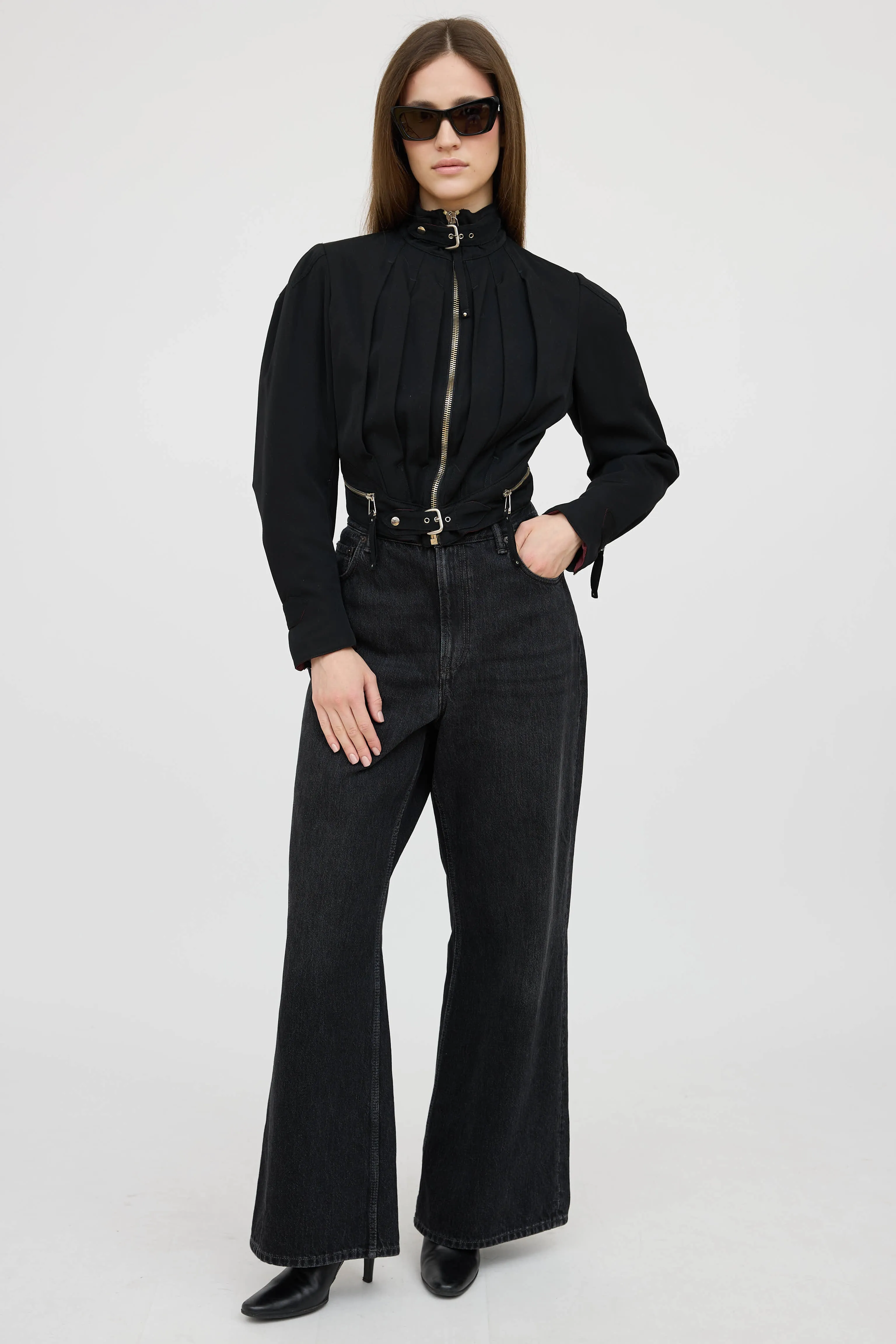 Buckle Pleated Crop Jacket sold by VSP Consignment product image thumbnail 5