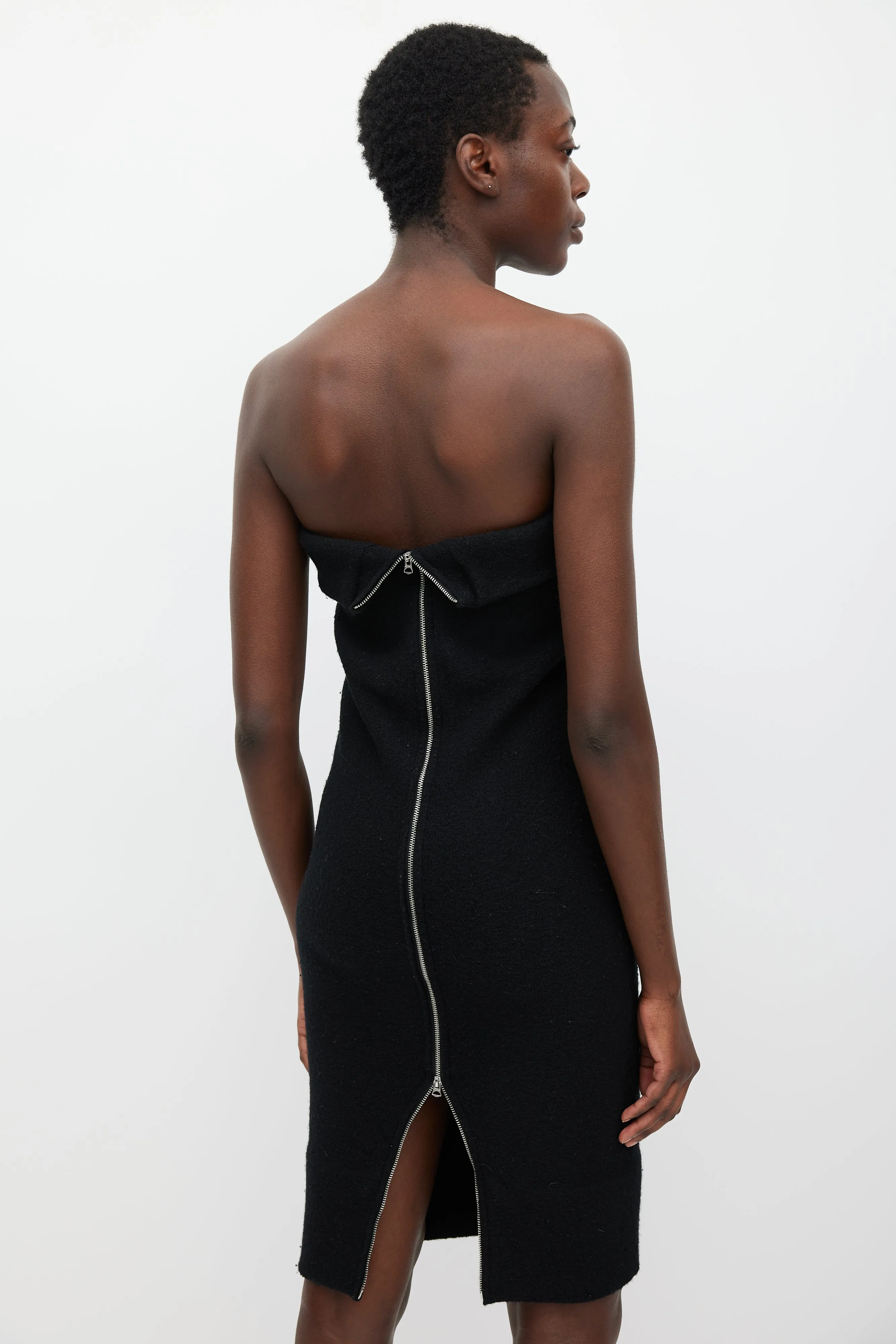 FW 2014 Donna Boiled Wool Zip Dress sold by VSP Consignment product image thumbnail 5