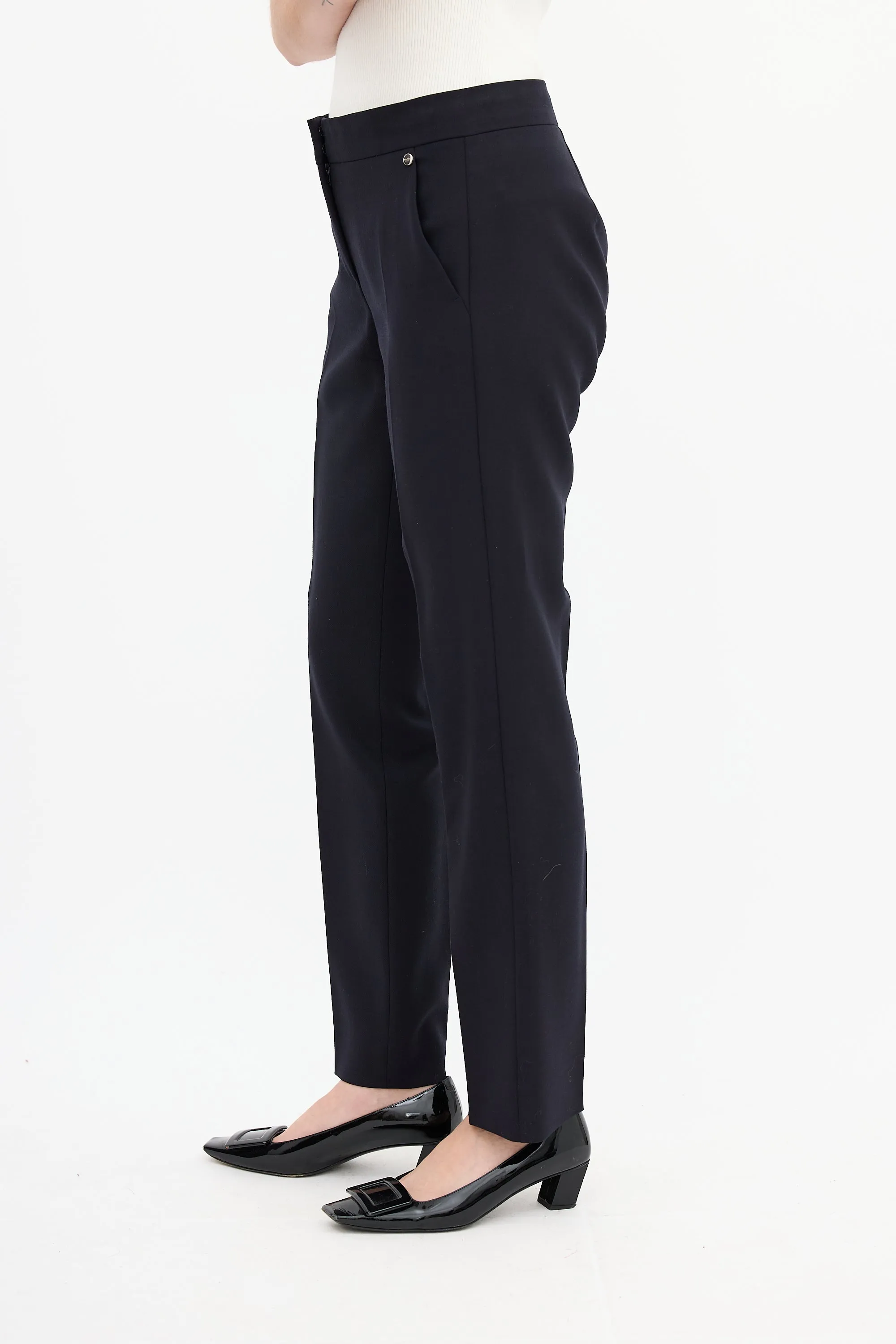 Navy Wool Tapered Trouser sold by VSP Consignment product image thumbnail 4