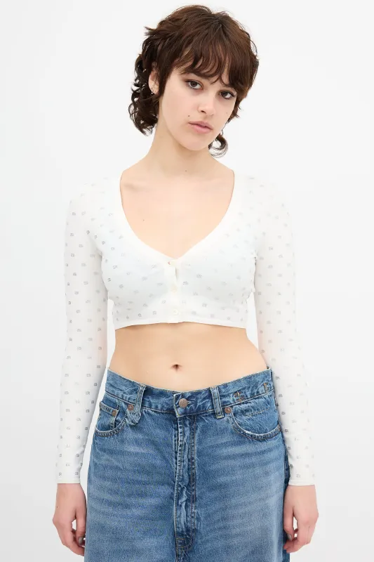 Crystal Logo Cropped Cardigan sold by VSP Consignment